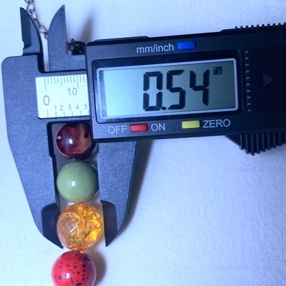 Statement Chunky burgundy red pendant multicolored stone costume boho necklace - Picture 13 of 16